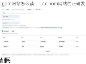 17.c.nom网站怎么读：17.c.nom网站的正确发音方法