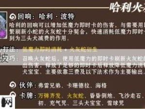 哈利波特魔法觉醒，探索辅助卡组 解锁战斗新境界