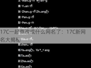 17C一起草改成什么网名了：17C新网名大揭秘